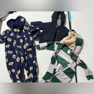 Navy and Green Baby Rompers